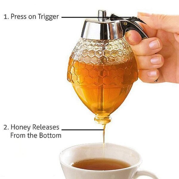 Honey Juice Syrup Dispenser Pot Jar For Kitchen Bee Drip Storage 200ML