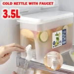 3.5Ltr Cooler Water Bottle Container For Kitchen SPACE-SAVING Cold Kettle with Faucet