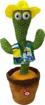 Interactive Dancing Cactus Toy – Singing, Talking, Voice Recording Plush with USB Rechargeable Function – Fun Educational Gift for Babies and Kids (Ages 6 Months & Up) - Rechargeable & With Box