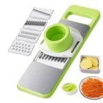 The 5in1 Vegetable Cutter is a multifunctional kitchen tool designed for convenience and efficiency. Made with stainless steel blades, it allows you to slice, chop, and cut vegetables quickly and safely. Perfect for everyday cooking, this tool saves time while ensuring precision. Its compact design makes it easy to store and use, helping you prepare meals with less effort. Key Points: 5in1 multifunctional designStainless steel blades for durabilityEasy slicing, chopping, and cuttingCompact and user-friendly kitchen toolSaves time in meal preparation