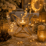 candle holder in goldan colour